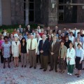 In front, in middle, from left, Richard E. Davis and Raul R. Cuadrado surrounded by College of Allied Health faculty members.