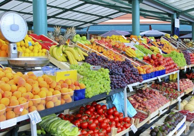 Fresh and organic fruits at farmers market