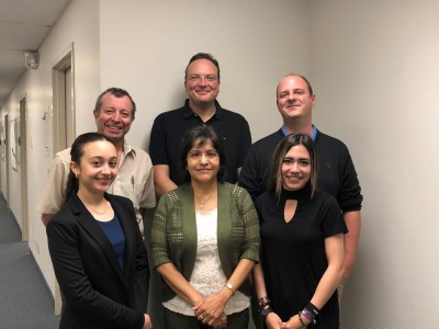 (left to right are Backrow: Drs. Jaffe, Sereinigg, and Stiegler and Frontrow: Nada Balal, Dr. Roopnarine, and Vanessa Cruise.
