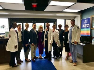 Faculty, graduate students and administrative staff who developed and ran this workshop. From the viewers left to right: Nikette Neal, M.D.; Scott Kjelson, Pharm.D., CPh.; Katy Popplewell; Diego A. Camacho, D.M.D., M.S.D.; Katie Crump, Ph.D.; Mark Jaffe, D.P.M; Elizabeth Gray, M.D.; Luzan Phillpotts, D.O.; Haley Ehrlich; Devin Haney.