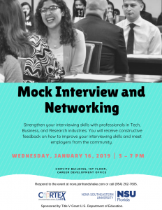 Mock Interview and Networking1.16.19